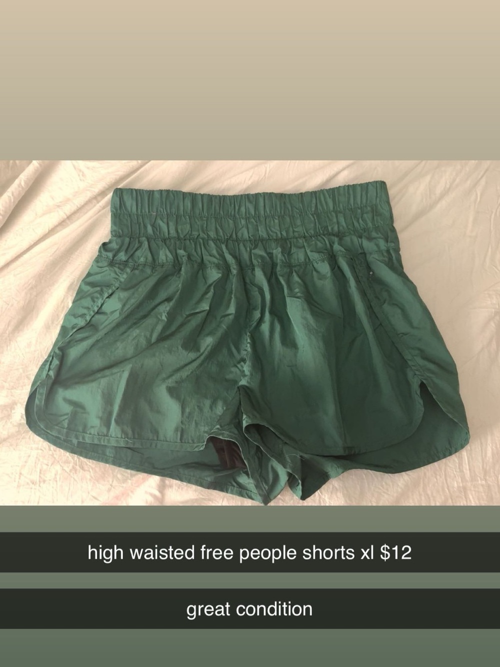 Free People High-Waist Forest Green Women's Shorts